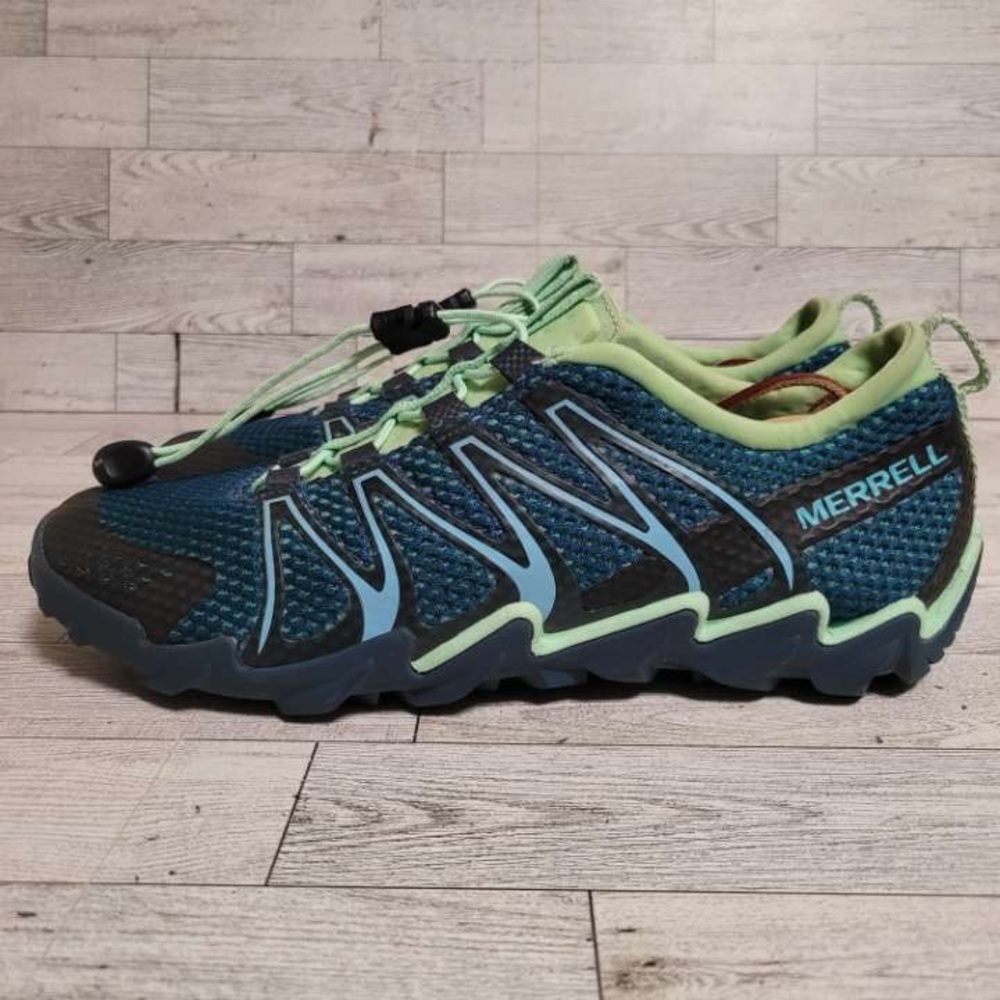 Merrell Women's Teal Blue and Lime Green Athletic Shoes